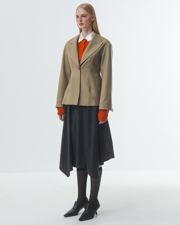 Emin Paul Beige Tailored Waist Blazer