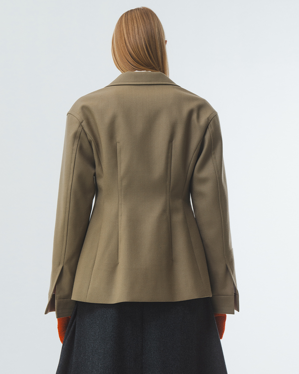 Emin Paul Beige Tailored Waist Blazer