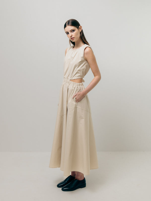 Emin Paul Beige Waist Cut-Out Dress