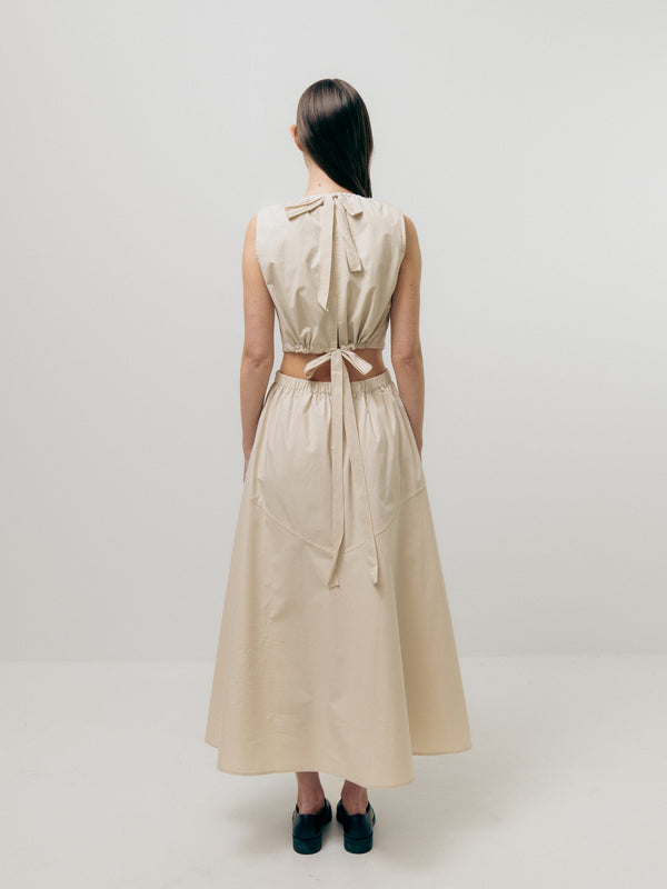 Emin Paul Beige Waist Cut-Out Dress