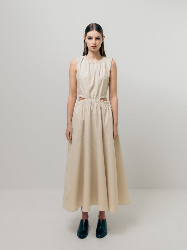 emin paul Beige Waist Cut-Out Dress