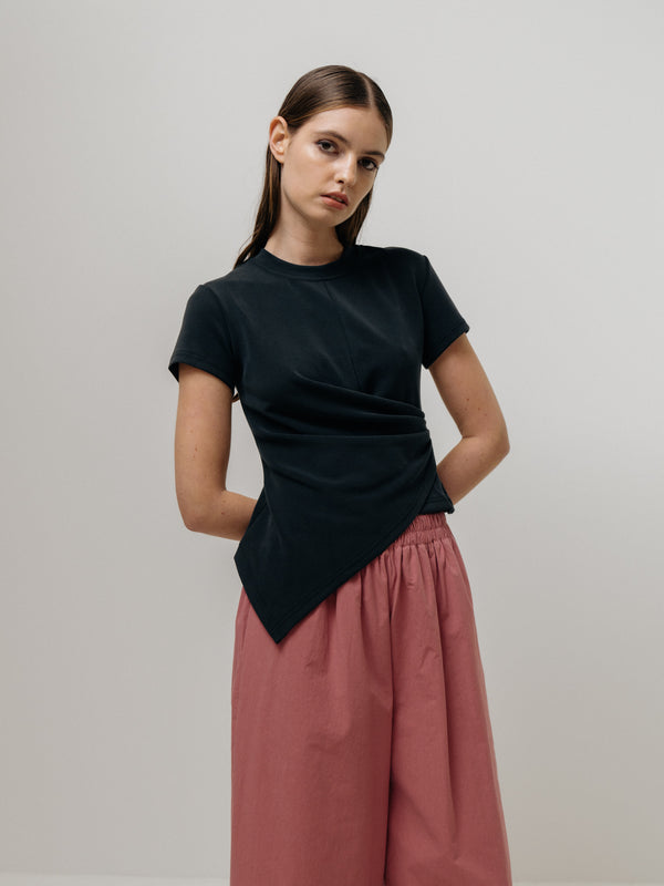 Emin Paul Black Asymmetric Tee