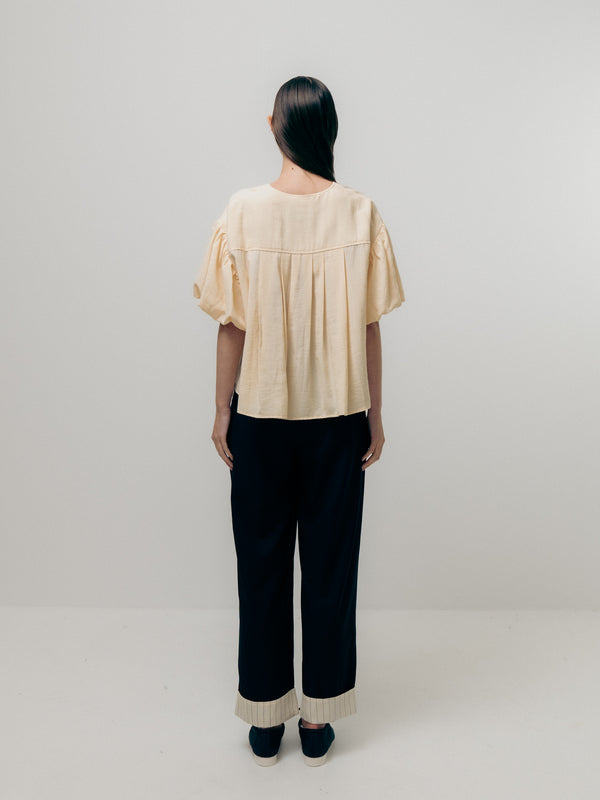 Emin Paul Black-Beige Stitch Detail Trousers