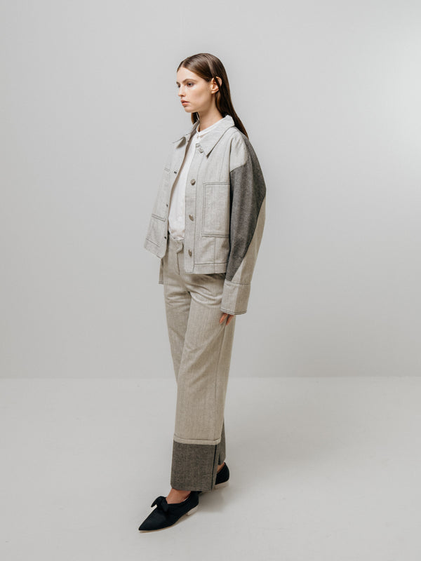 Emin Paul Black Contrast Denim Jacket