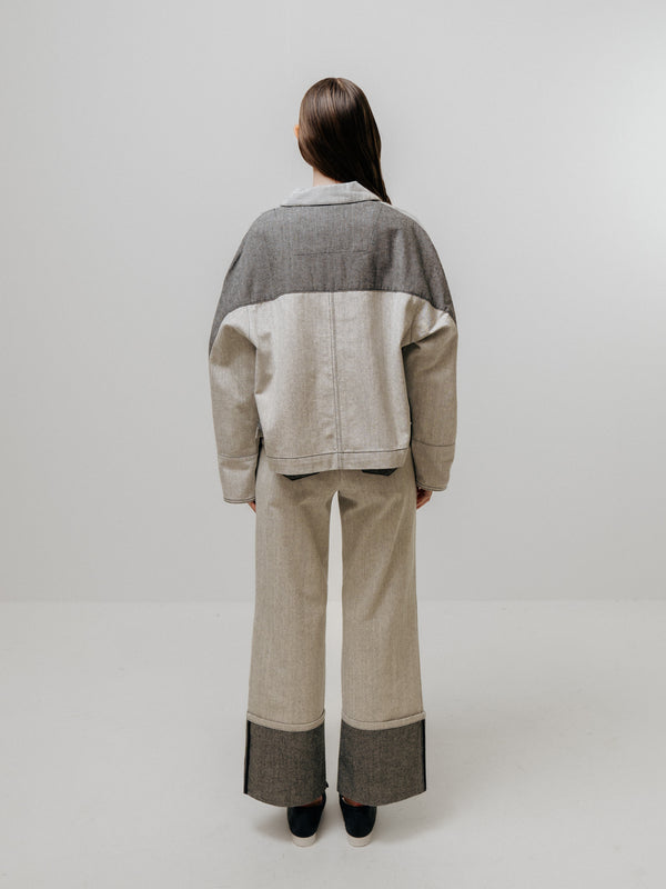 Emin Paul Black Contrast Denim Jacket