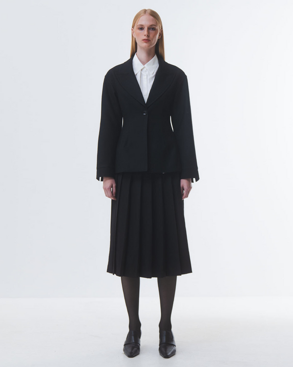 emin paul Black Curved Blazer