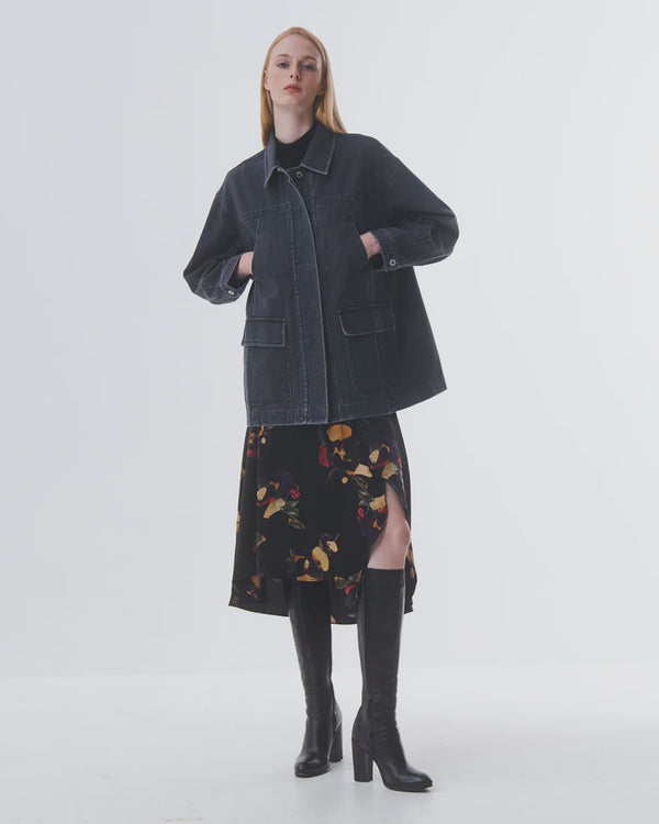 emin paul Black Denim Work Jacket