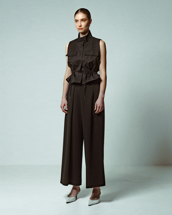 Emin Paul Black Double Pleat Trousers