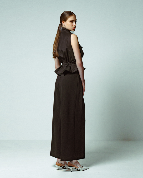 Emin Paul Black Double Pleat Trousers