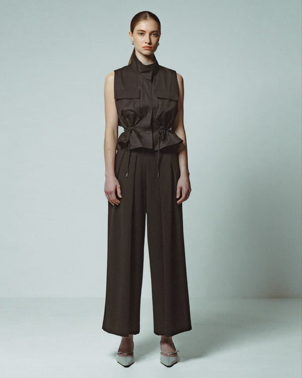 emin paul Black Double Pleat Trousers
