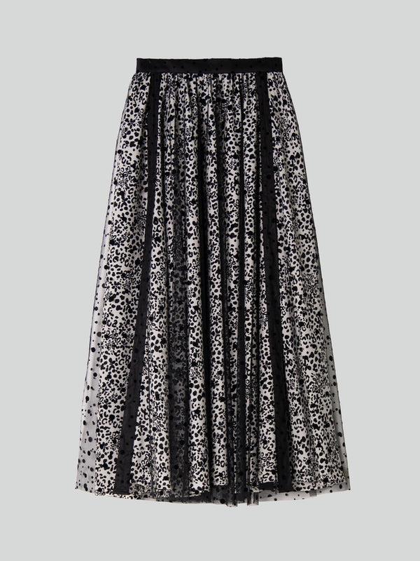 Emin Paul Black Floral Mesh Skirt