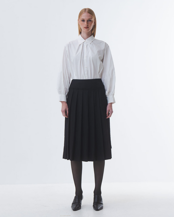 Emin Paul Black Front Pleated Skirt