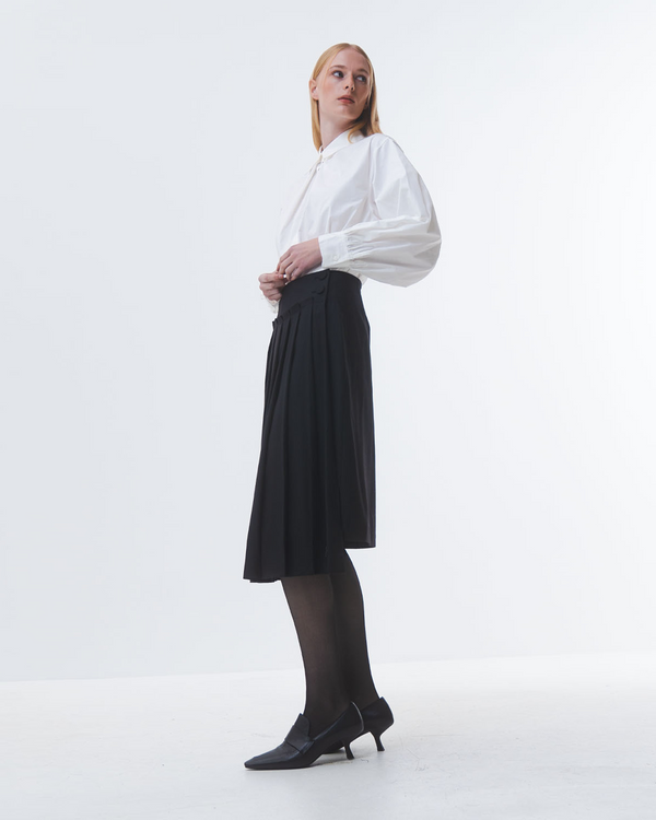 Emin Paul Black Front Pleated Skirt