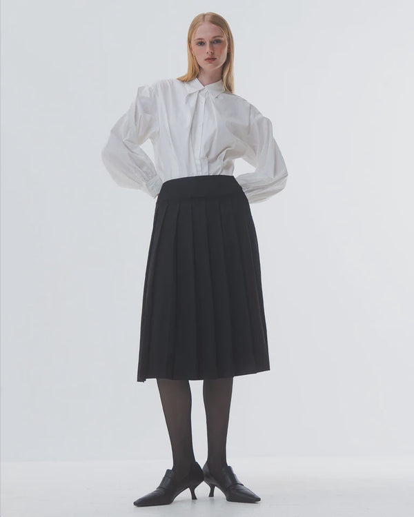 emin paul Black Front Pleated Skirt