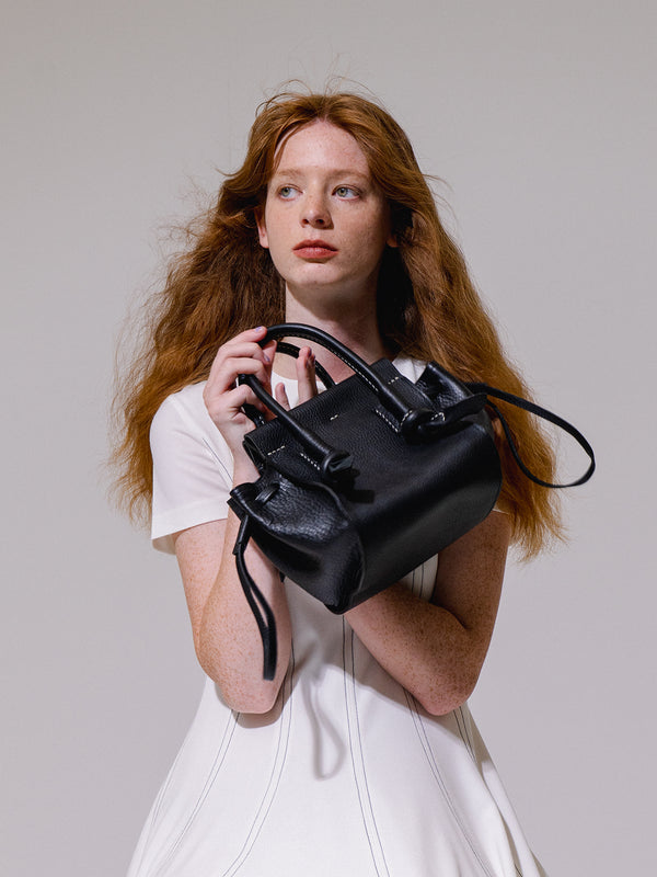 Emin Paul Black Leather Bag Small