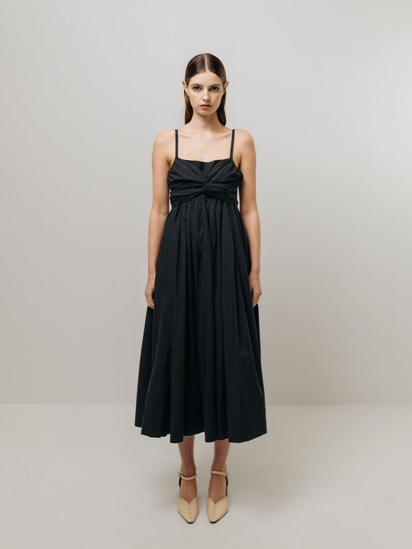 emin paul Black Ribbon Tie Sleeveless Dress