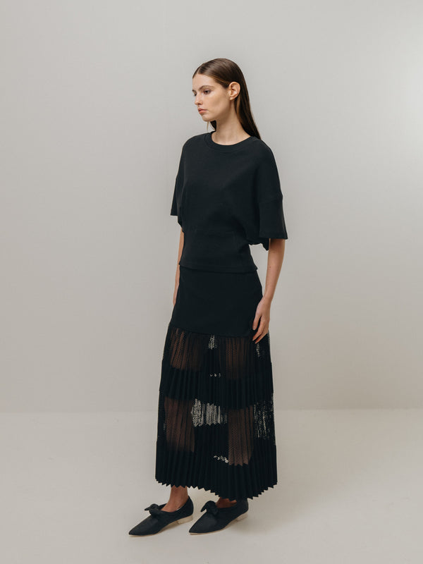 Emin Paul Black Sculpted Waist T-shirt