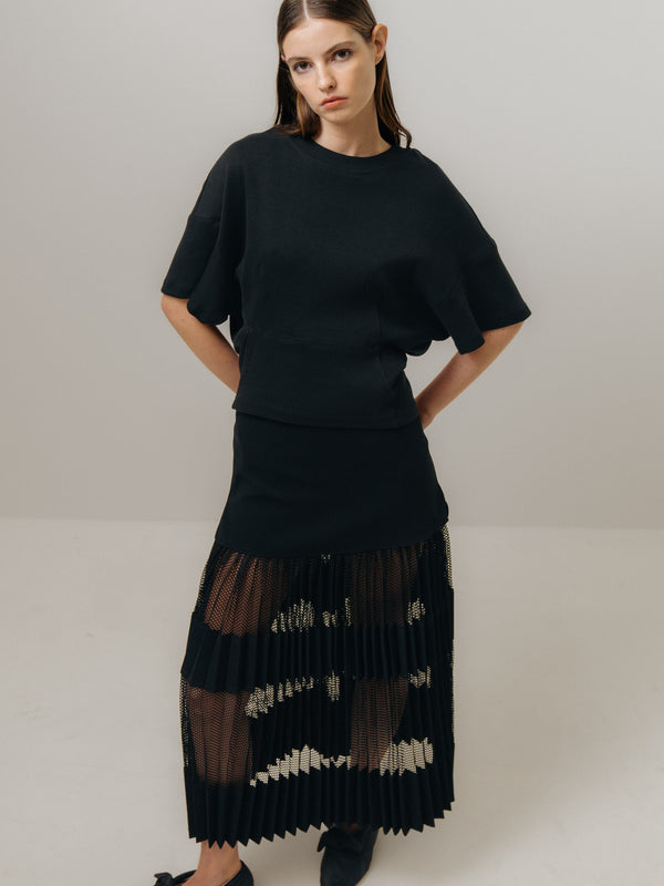 Emin Paul Black Sculpted Waist T-shirt