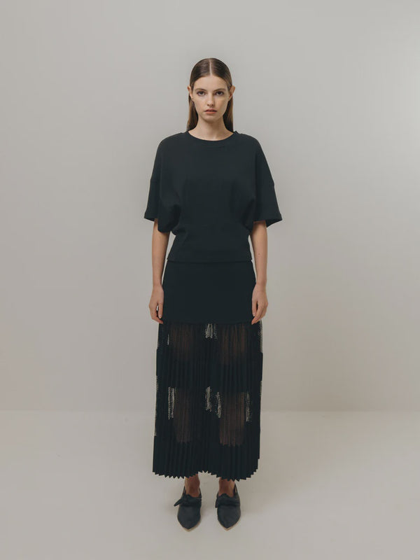 emin paul Black Sculpted Waist T-shirt