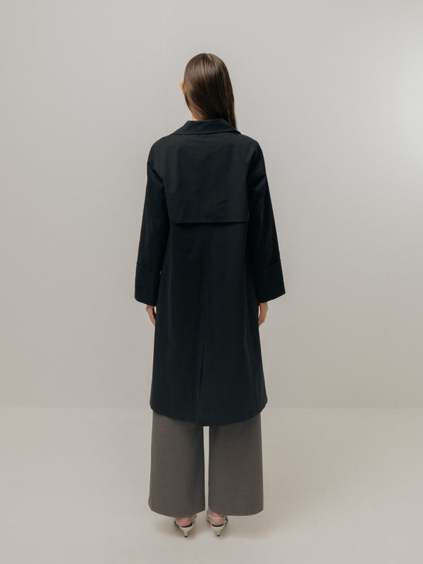 Emin Paul Black Side Button Car Coat