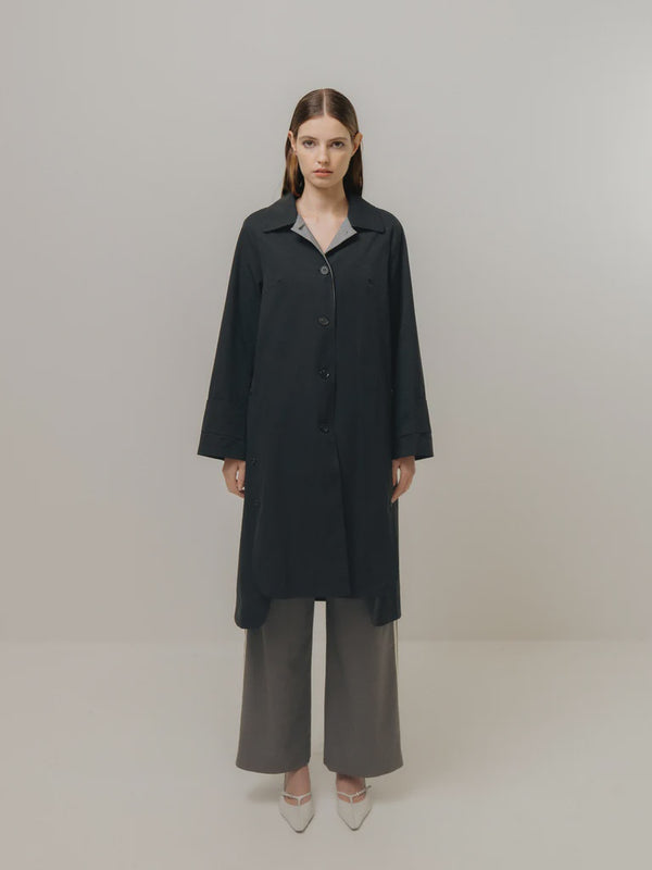 emin paul Black Side Button Car Coat