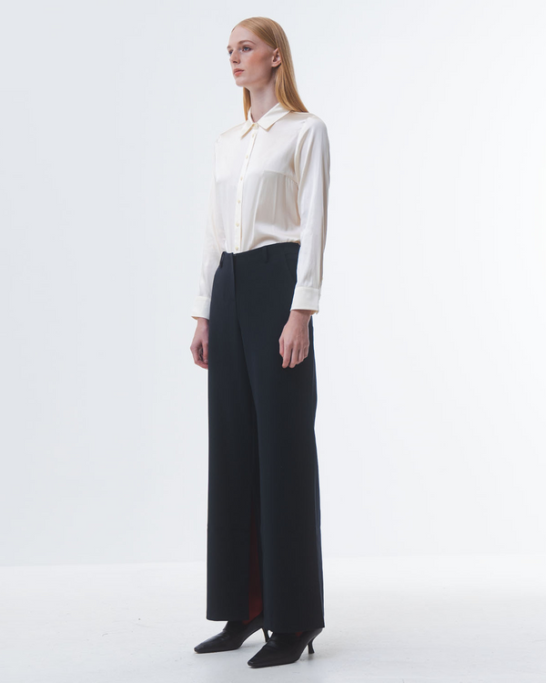 Emin Paul Black Side-Slit Tailored Trousers