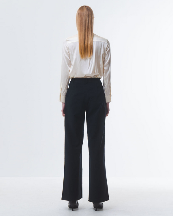 Emin Paul Black Side-Slit Tailored Trousers