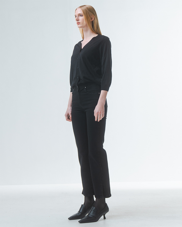 Emin Paul Black Slim Fit Flared Jeans