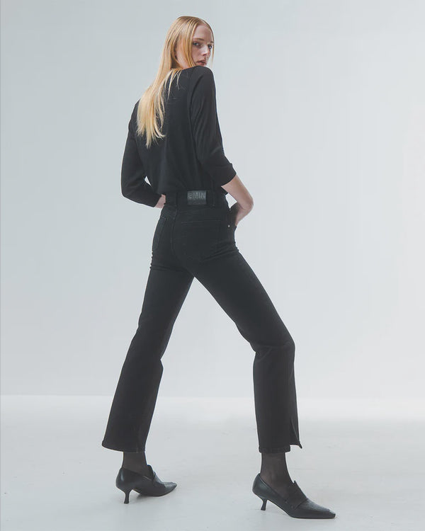 emin paul Black Slim Fit Flared Jeans