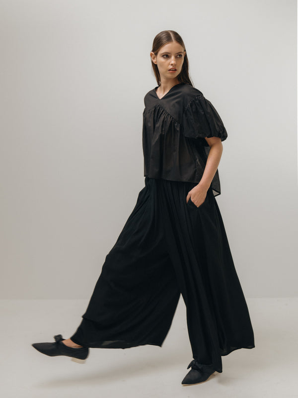 Emin Paul Black Straight-Leg Relaxed Trousers