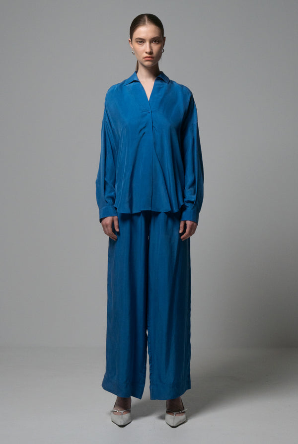 Emin Paul Blue Fluid Trousers