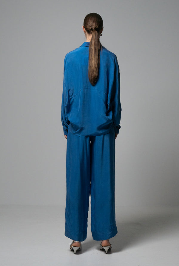 Emin Paul Blue Fluid Trousers