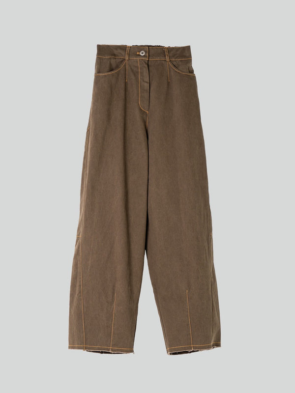 Emin Paul Brown Barrel Leg Trousers