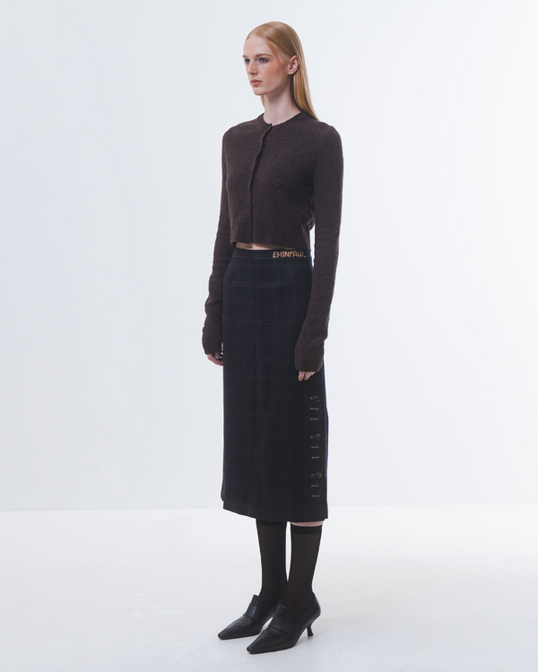 Emin Paul Brown Cropped Cardigan