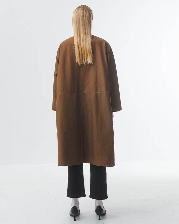 Emin Paul Brown Funnel Neck Utility Coat