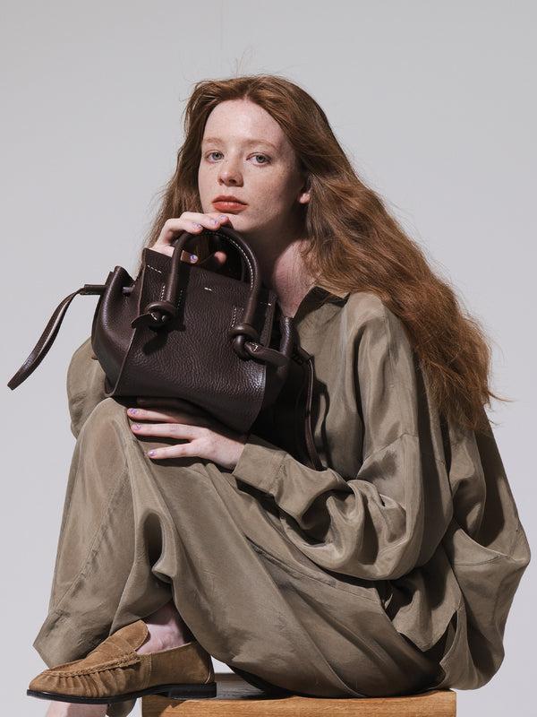 emin paul Brown leather bag small