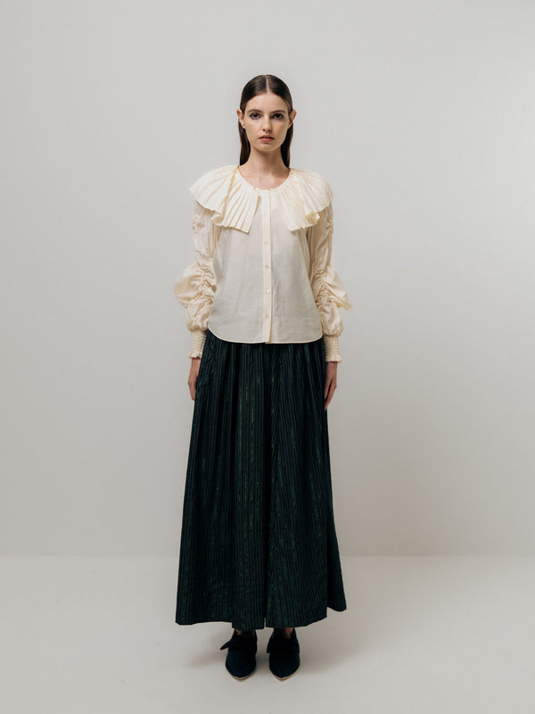 emin paul Butter Pleated Collar Blouse