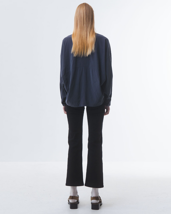 Emin Paul Charcoal Curved Hem Blouse