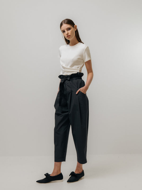 Emin Paul Charcoal Paper Bag Trousers