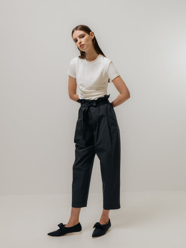 Emin Paul Charcoal Paper Bag Trousers