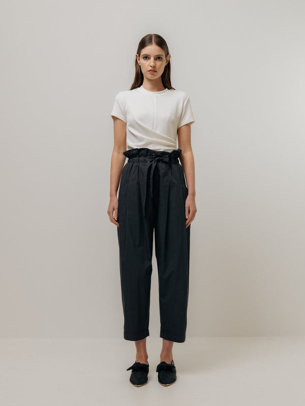 emin paul Charcoal Paper Bag Trousers
