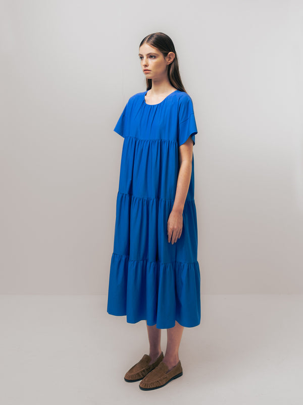 Emin Paul Cobalt Tiered T-shirt Dress