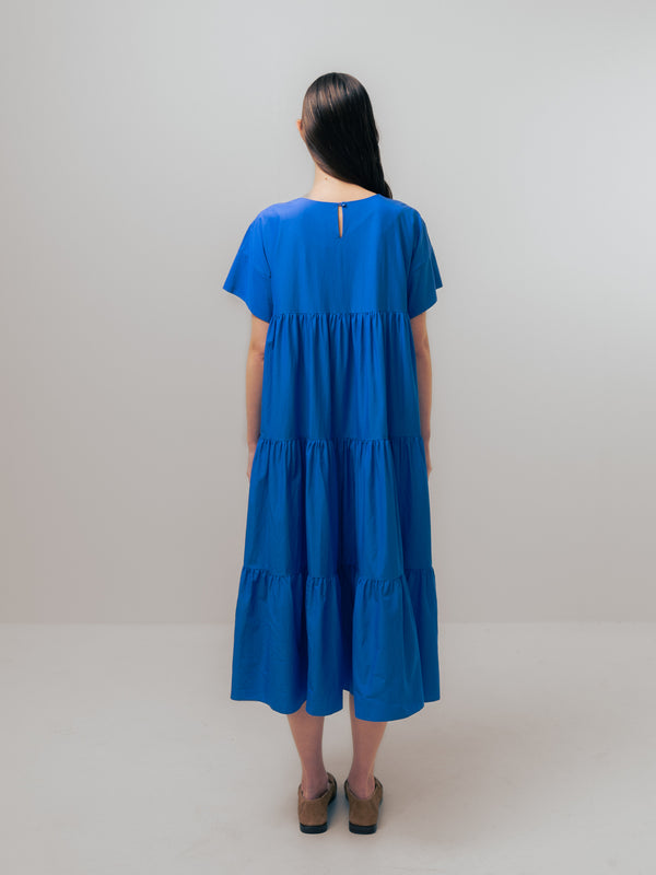 Emin Paul Cobalt Tiered T-shirt Dress