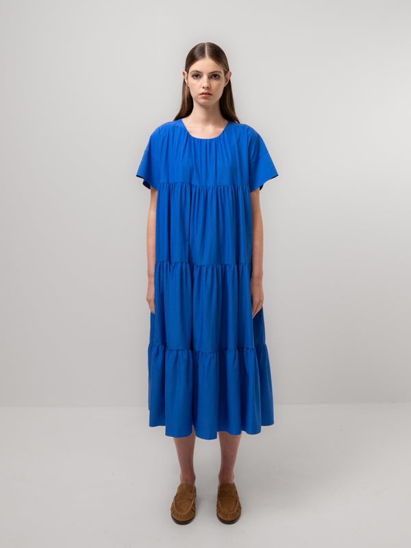emin paul Cobalt Tiered T-shirt Dress