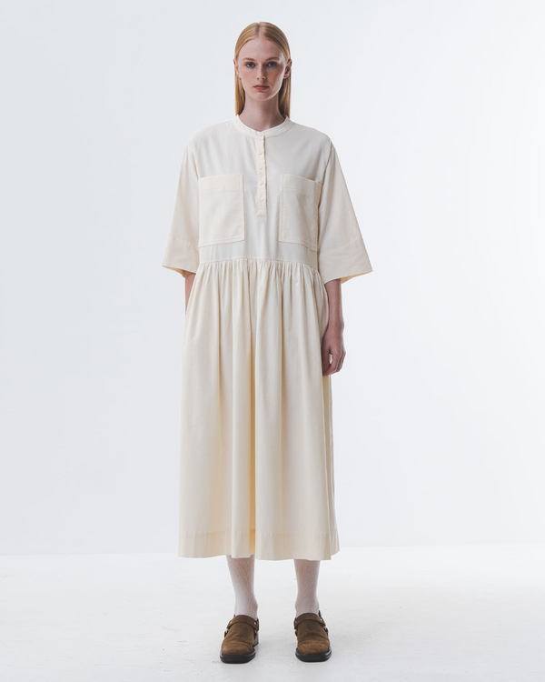 Emin Paul Cream Oversized Pocket Maxi Dress
