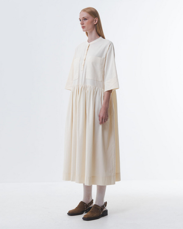 Emin Paul Cream Oversized Pocket Maxi Dress