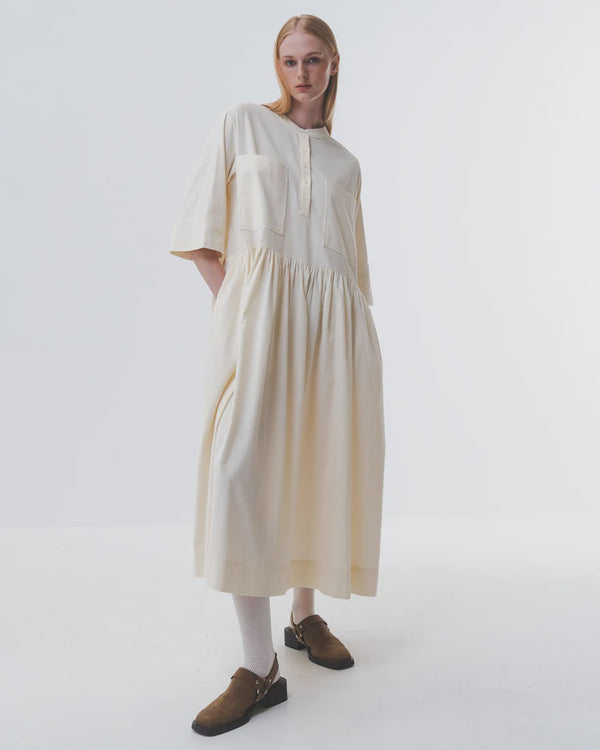 emin paul Cream Oversized Pocket Maxi Dress