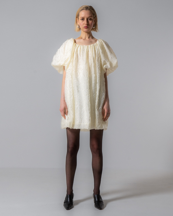 Emin Paul Cream Puff Sleeve Mini Dress