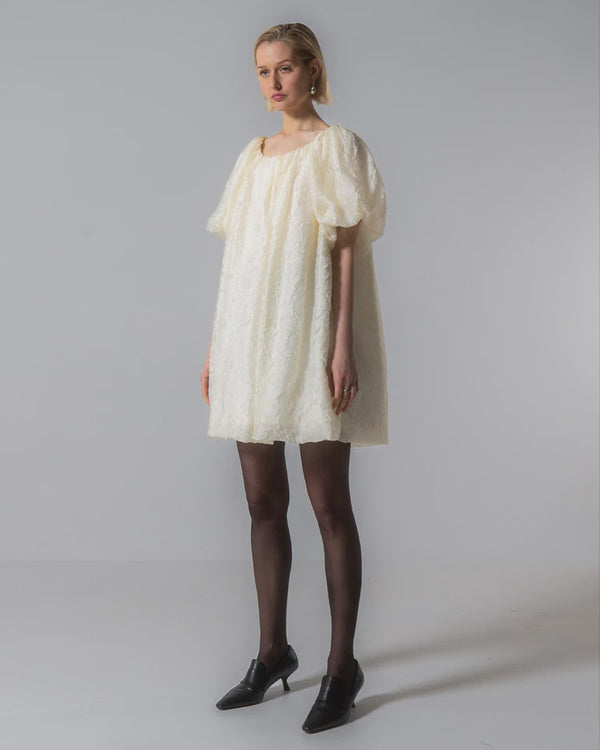 emin paul Cream Puff Sleeve Mini Dress