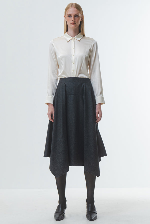 Emin Paul Cream Silk Button-Up Shirt